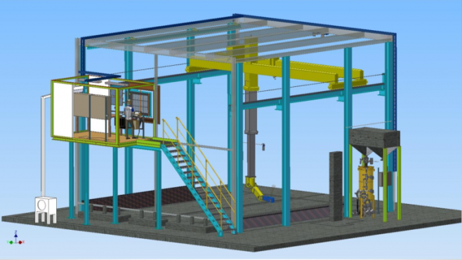 3D model of blasting chamber with B20S robot