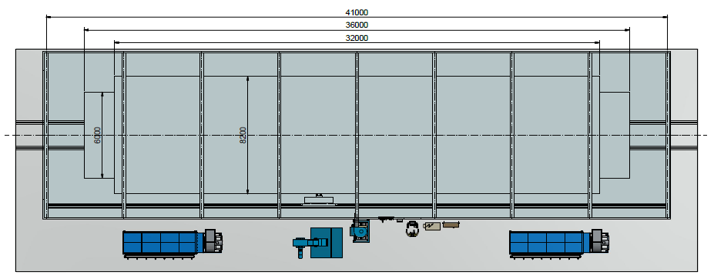 3D model of blasting chamber for wind tower extrior blasting